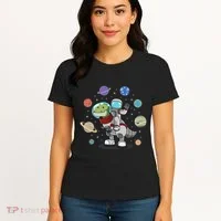 Dinosaur Astronaut & Planets Space & Dino Space Women's T-Shirt thumb 4
