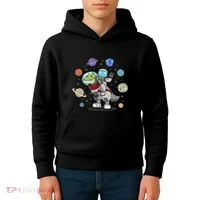 Dinosaur Astronaut & Planets Space & Dino Space Kids Hoodie thumb 4