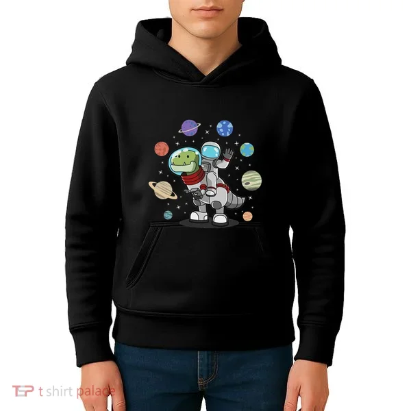 Dinosaur Astronaut & Planets Space & Dino Space Kids Hoodie