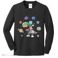 Dinosaur Astronaut & Planets Space & Dino Space Kids Long Sleeve Shirt thumb 0