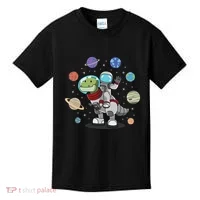 Dinosaur Astronaut & Planets Space & Dino Space Kids T-Shirt thumb 0
