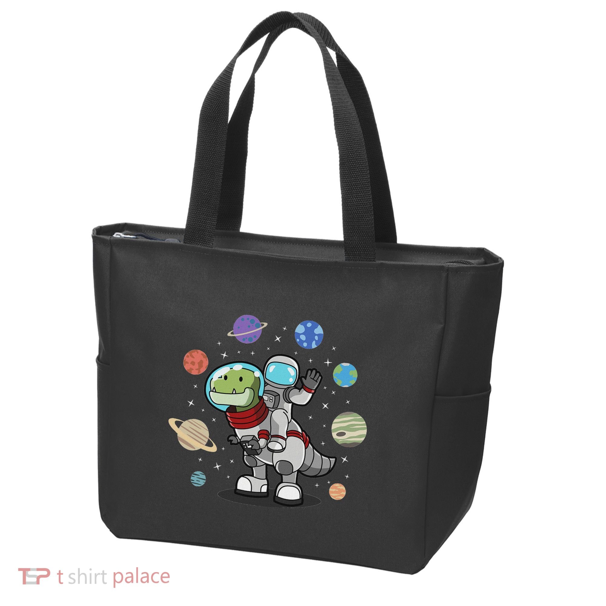 Dinosaur Astronaut & Planets Space & Dino Space Tote Bag