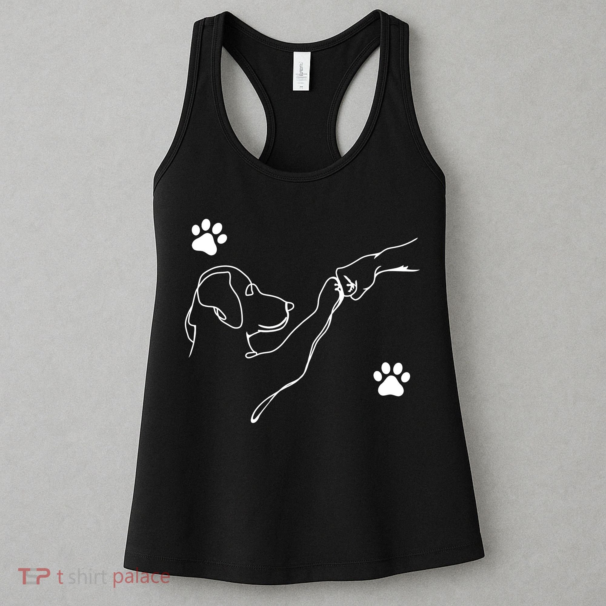 Dog And People Punch Hand Dog Friendship Fist Bump Dogs Paw Women's Tank Top