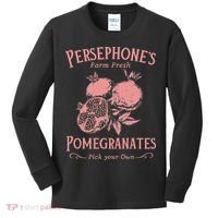 Dark Academia Persephone's Pomegranates Kids Long Sleeve Shirt thumb 0