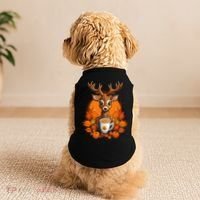 Deer Antlers Pumpkin Spice Latte Fall Thanksgiving Halloween Doggie Tank thumb 2