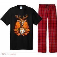 Deer Antlers Pumpkin Spice Latte Fall Thanksgiving Halloween Pajama Set thumb 0