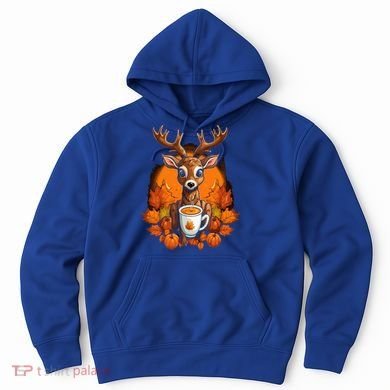 Deer Antlers Pumpkin Spice Latte Fall Thanksgiving Halloween Hoodie