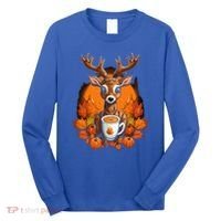 Deer Antlers Pumpkin Spice Latte Fall Thanksgiving Halloween Long Sleeve Shirt thumb 0