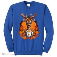 Deer Antlers Pumpkin Spice Latte Fall Thanksgiving Halloween Sweatshirt thumb 0