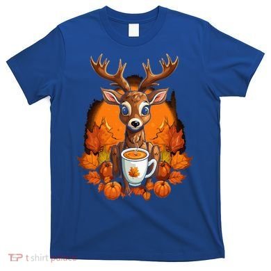 Deer Antlers Pumpkin Spice Latte Fall Thanksgiving Halloween T-Shirt