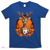 Deer Antlers Pumpkin Spice Latte Fall Thanksgiving Halloween T-Shirt thumb 0