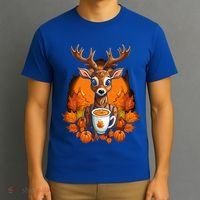 Deer Antlers Pumpkin Spice Latte Fall Thanksgiving Halloween T-Shirt thumb 3