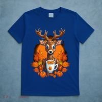 Deer Antlers Pumpkin Spice Latte Fall Thanksgiving Halloween T-Shirt thumb 5