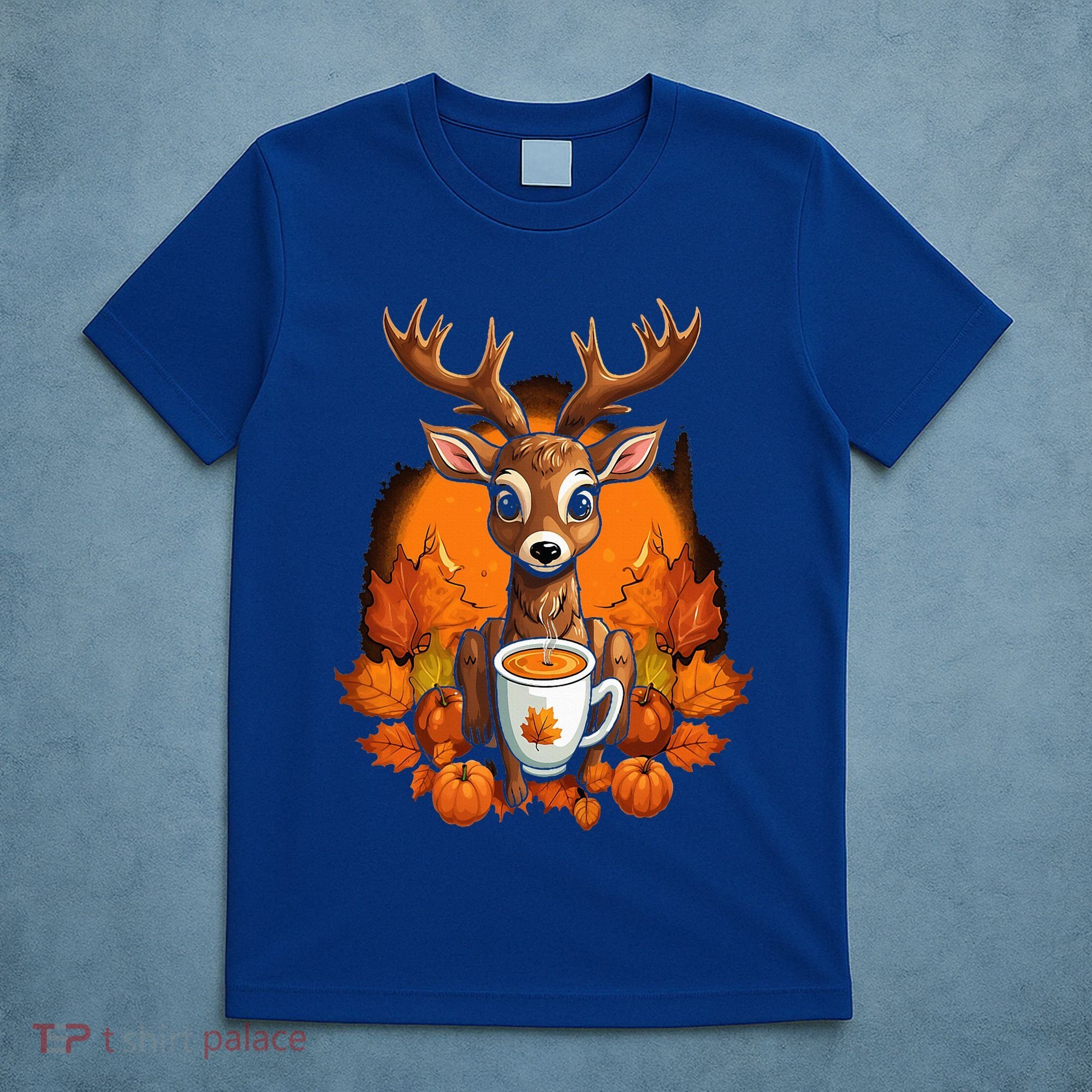 Deer Antlers Pumpkin Spice Latte Fall Thanksgiving Halloween T-Shirt