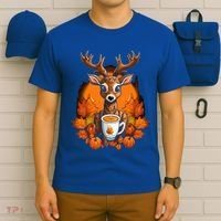 Deer Antlers Pumpkin Spice Latte Fall Thanksgiving Halloween T-Shirt thumb 6