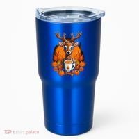 Deer Antlers Pumpkin Spice Latte Fall Thanksgiving Halloween Tumbler thumb 0