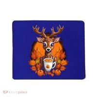 Deer Antlers Pumpkin Spice Latte Fall Thanksgiving Halloween Mousepad thumb 0