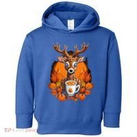Deer Antlers Pumpkin Spice Latte Fall Thanksgiving Halloween Toddler Hoodie thumb 0