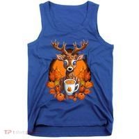 Deer Antlers Pumpkin Spice Latte Fall Thanksgiving Halloween Tank Top thumb 0