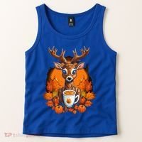 Deer Antlers Pumpkin Spice Latte Fall Thanksgiving Halloween Tank Top thumb 2