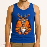 Deer Antlers Pumpkin Spice Latte Fall Thanksgiving Halloween Tank Top thumb 3