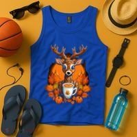 Deer Antlers Pumpkin Spice Latte Fall Thanksgiving Halloween Tank Top thumb 4
