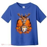 Deer Antlers Pumpkin Spice Latte Fall Thanksgiving Halloween Toddler T-Shirt thumb 0