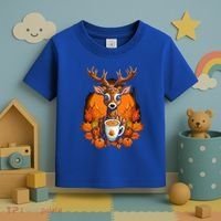 Deer Antlers Pumpkin Spice Latte Fall Thanksgiving Halloween Toddler T-Shirt thumb 3