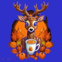 Deer Antlers Pumpkin Spice Latte Fall Thanksgiving Halloween Toddler T-Shirt thumb 4
