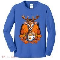 Deer Antlers Pumpkin Spice Latte Fall Thanksgiving Halloween Kids Long Sleeve Shirt thumb 0