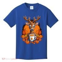 Deer Antlers Pumpkin Spice Latte Fall Thanksgiving Halloween Kids T-Shirt thumb 0