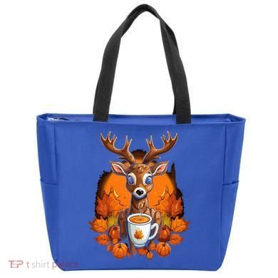 Deer Antlers Pumpkin Spice Latte Fall Thanksgiving Halloween Tote Bag