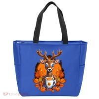 Deer Antlers Pumpkin Spice Latte Fall Thanksgiving Halloween Tote Bag thumb 0
