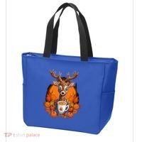 Deer Antlers Pumpkin Spice Latte Fall Thanksgiving Halloween Tote Bag thumb 3