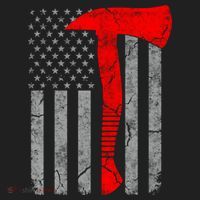 Distressed American Patriot Red Line Axe Firefighter Flag Gift Beanie thumb 2