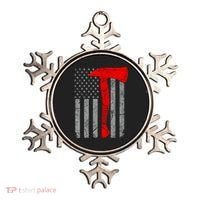 Distressed American Patriot Red Line Axe Firefighter Flag Gift Ornament thumb 0