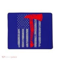 Distressed American Patriot Red Line Axe Firefighter Flag Gift Mousepad thumb 0