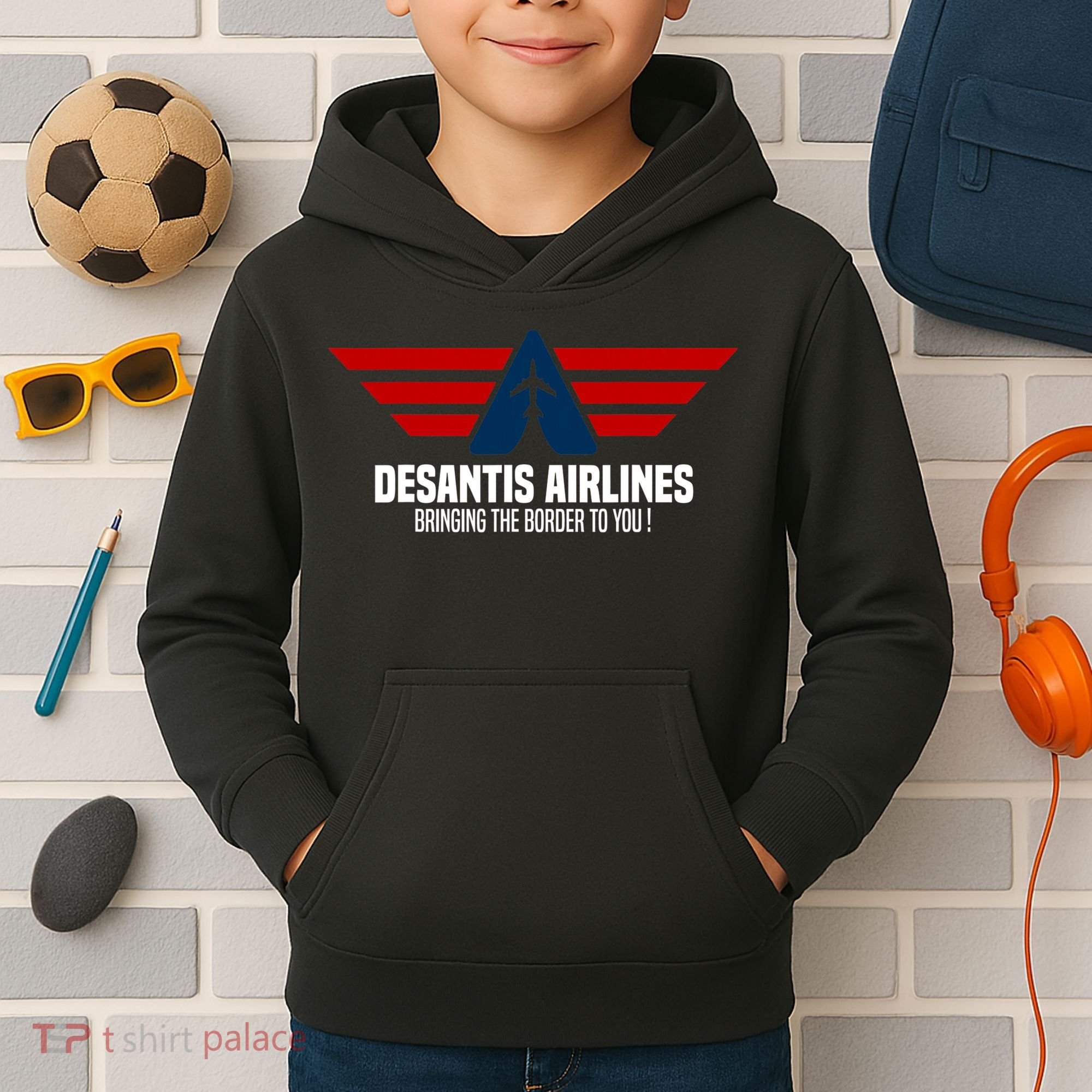 DeSantis Airlines Political DeSantis Kids Hoodie