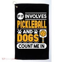 Dogs And Pickleball Lover Golf Towel thumb 0