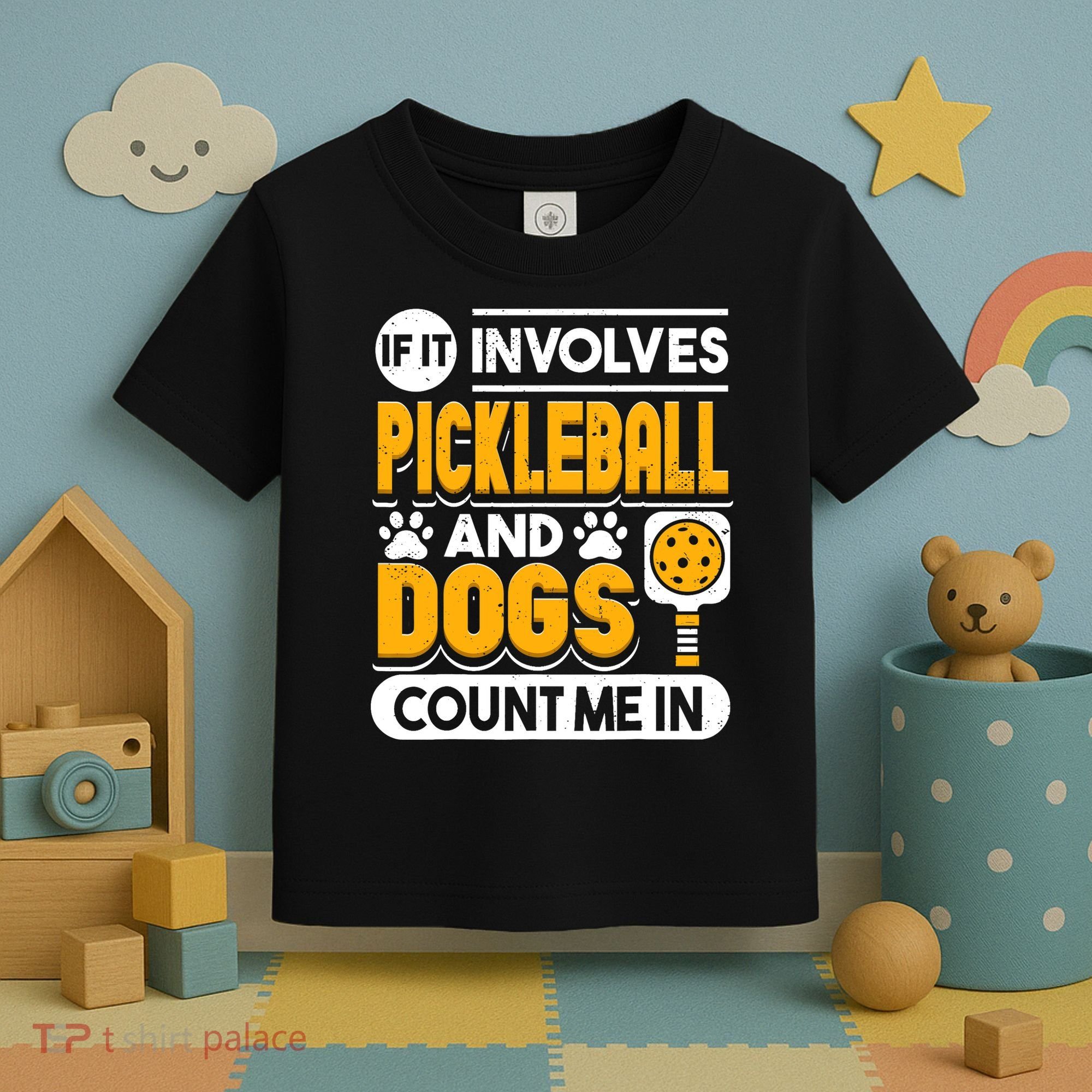 Dogs And Pickleball Lover Toddler T-Shirt