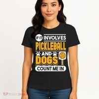Dogs And Pickleball Lover Women's T-Shirt thumb 4