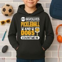 Dogs And Pickleball Lover Kids Hoodie thumb 2