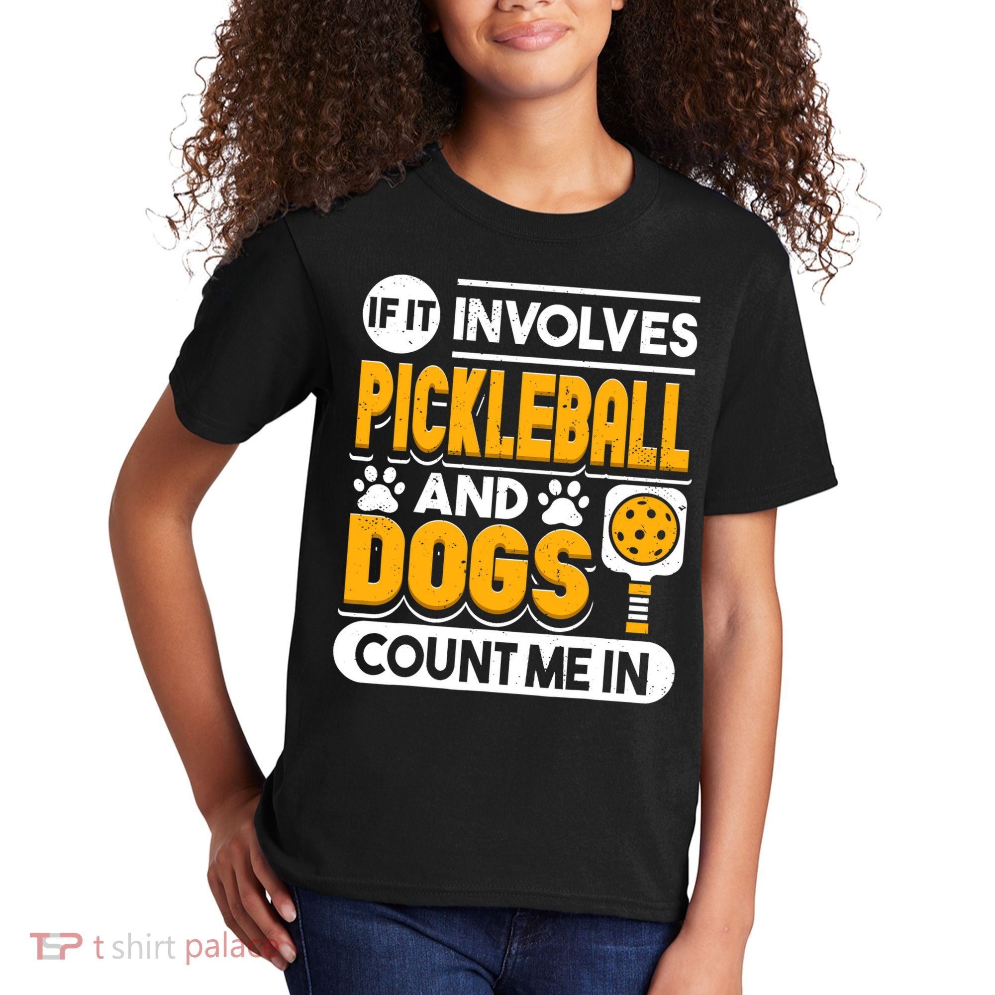 Dogs And Pickleball Lover Kids T-Shirt