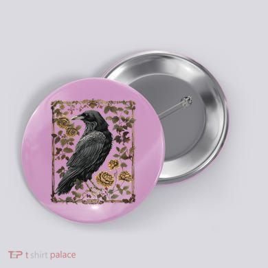 Dark Academia Raven Teacher Button