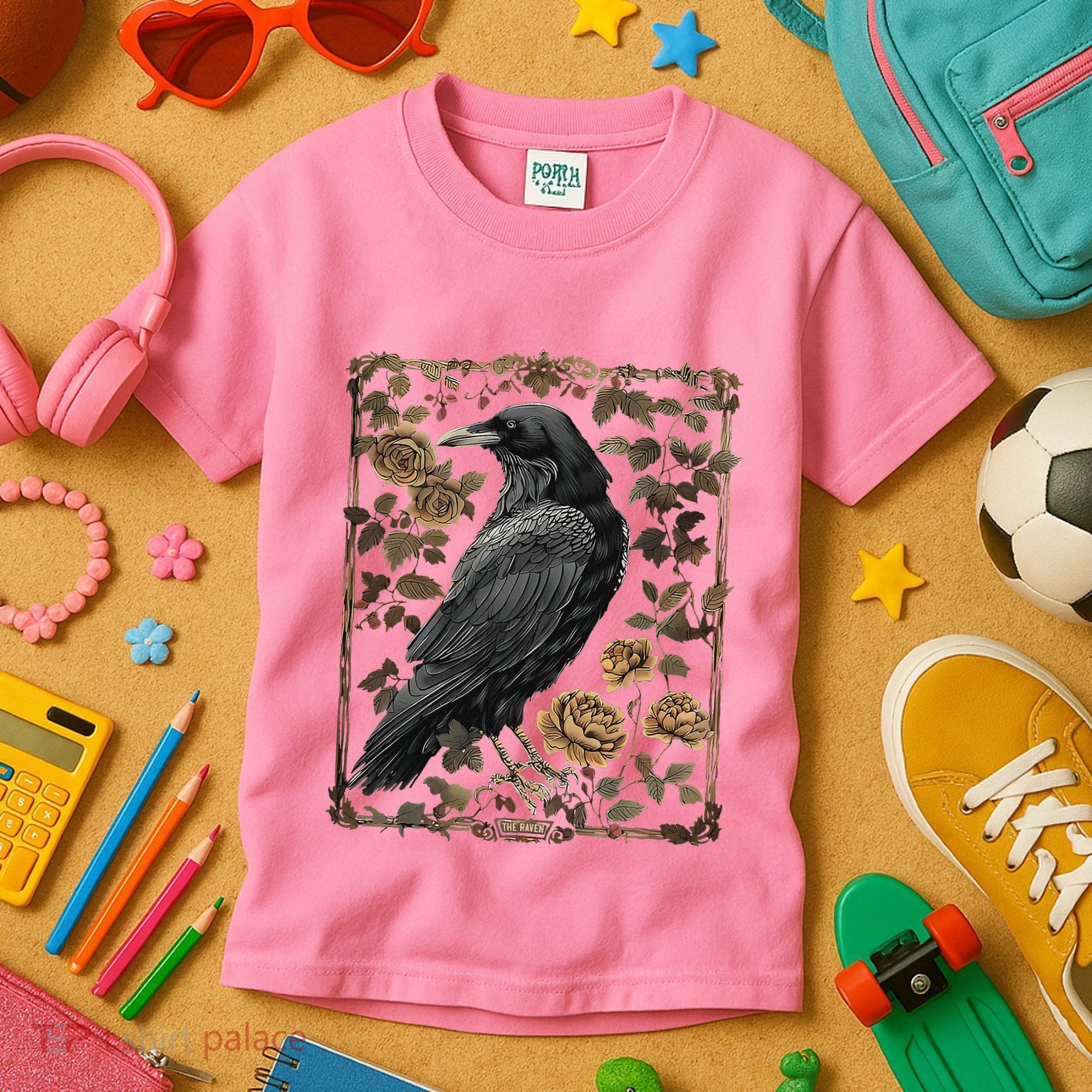 Dark Academia Raven Teacher Kids T-Shirt