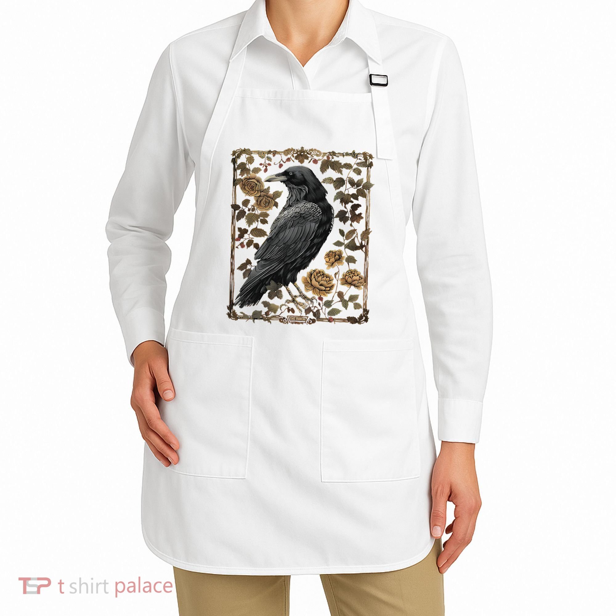 Dark Academia Raven Teacher Apron