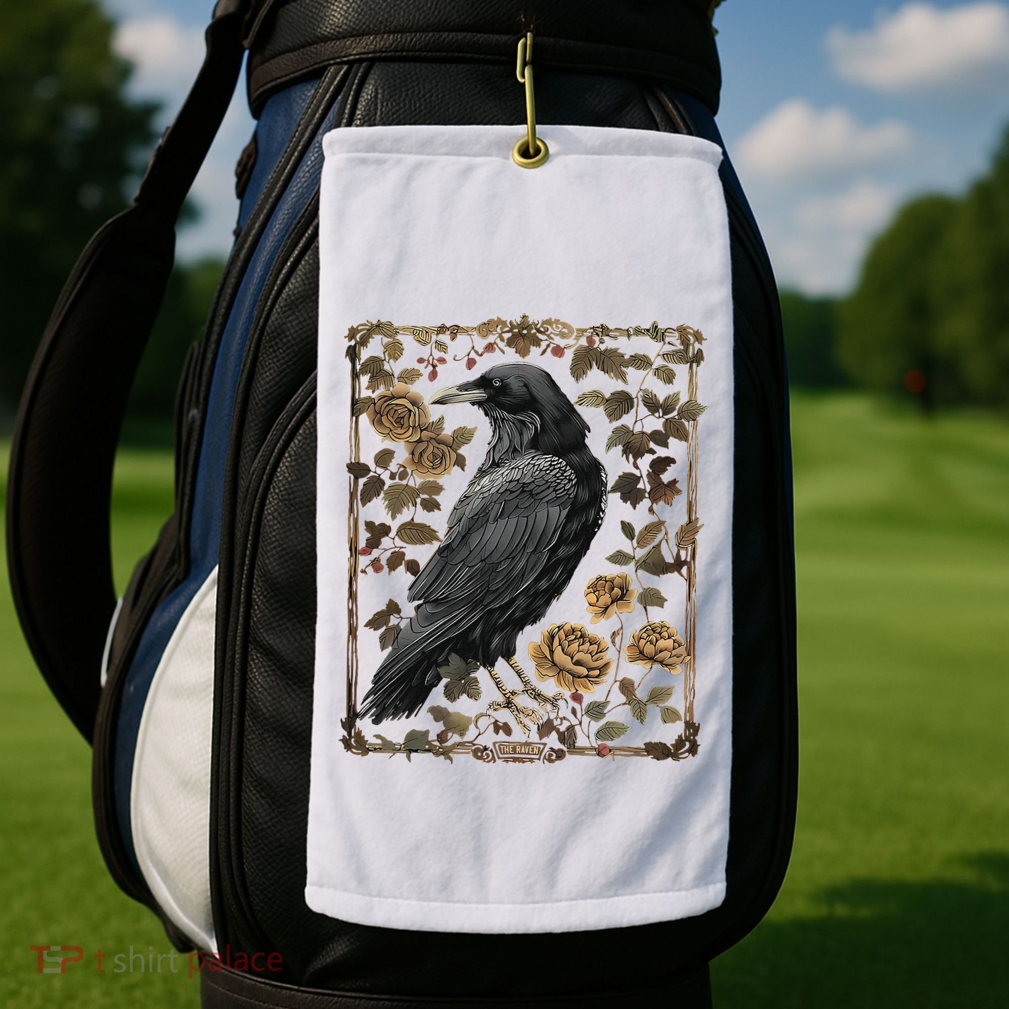 Dark Academia Raven Teacher Golf Towel