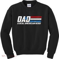 Dad A Real American Hero Kids Sweatshirt thumb 0