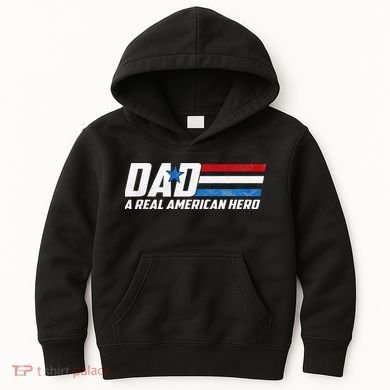 Dad A Real American Hero Kids Hoodie