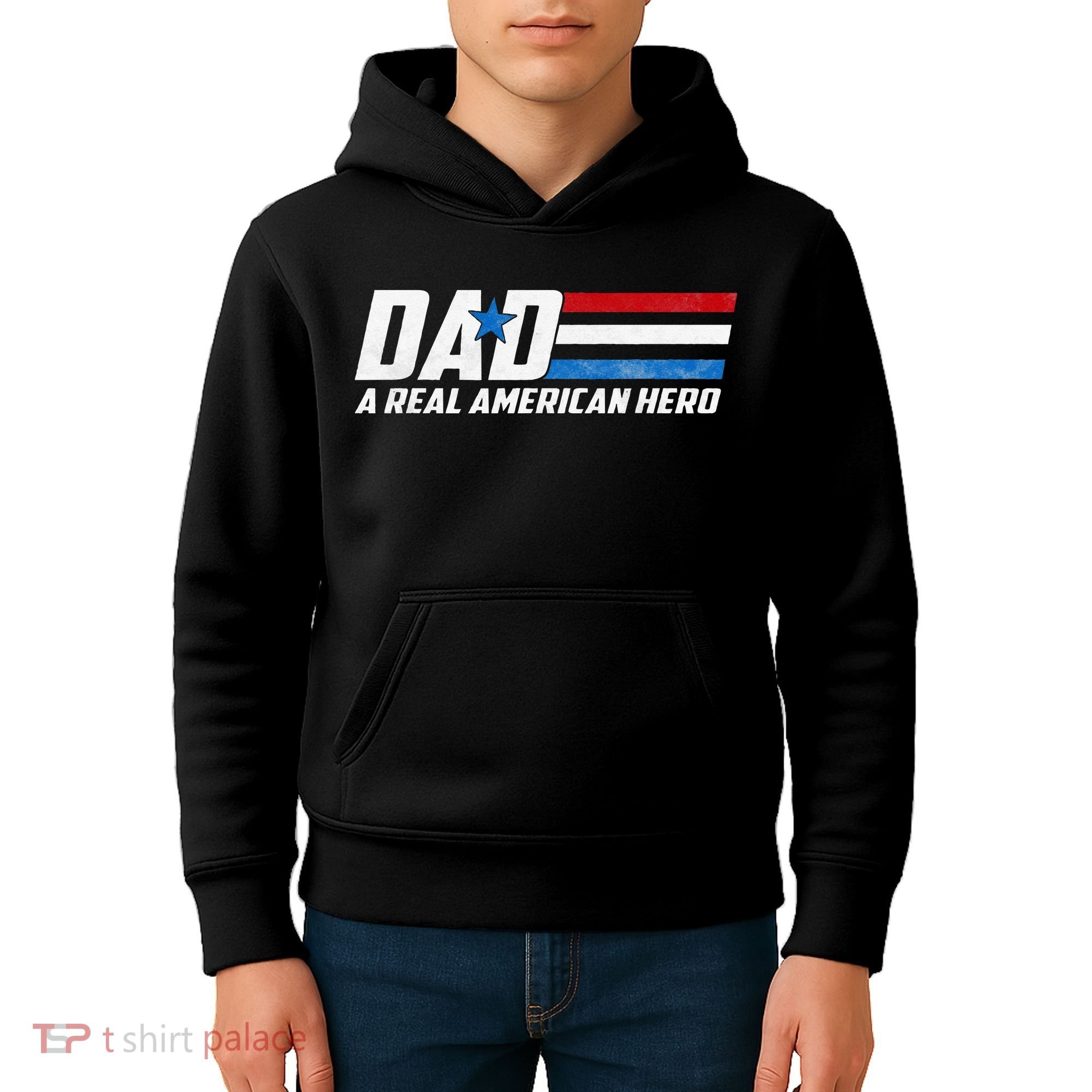 Dad A Real American Hero Kids Hoodie